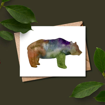 Bear Watercolour Greeting Card