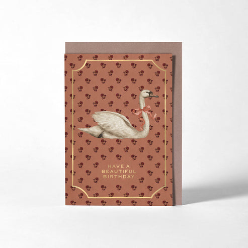 Birthday Swan Greeting Card