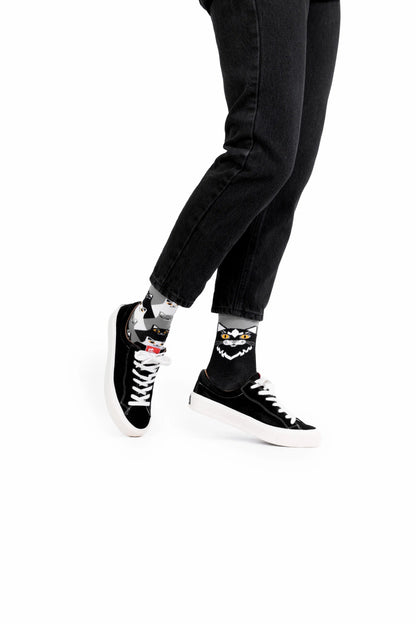 Black Cat Crew Socks