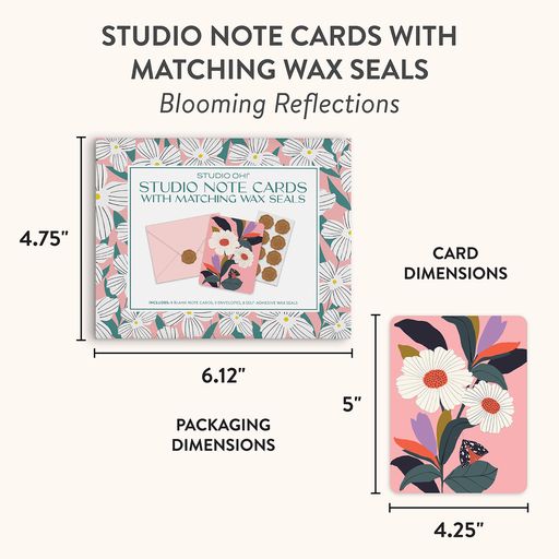 Blooming Refections Studio Note Cards with Matching Wax