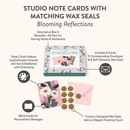 Blooming Refections Studio Note Cards with Matching Wax
