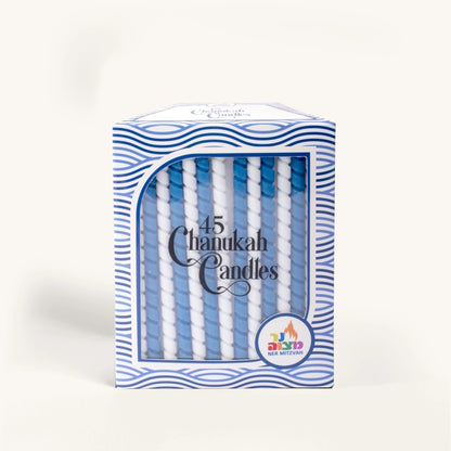 Blue & White Spiral Chanukah Candles