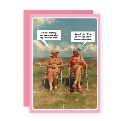 Bucketlist Old Ladies Funny Birthday Card