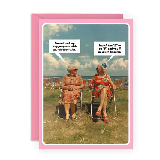 Bucketlist Old Ladies Funny Birthday Card