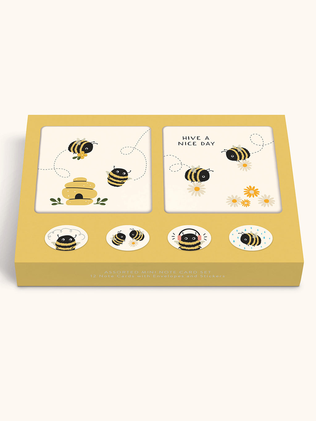 Buzzy Bees Mini Note Card Set with Stickers