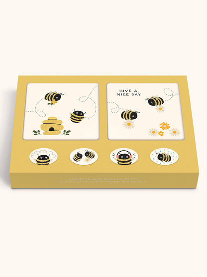 Buzzy Bees Mini Note Card Set with Stickers