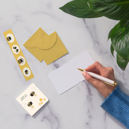 Buzzy Bees Mini Note Card Set with Stickers