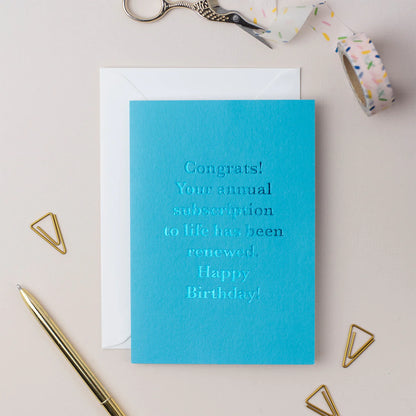 Annual Subscription Birthday Card Card