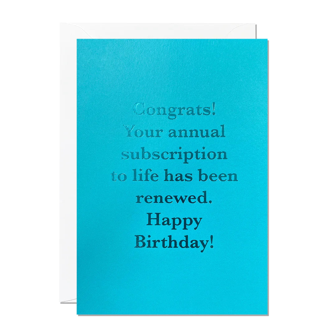 Annual Subscription Birthday Card Card