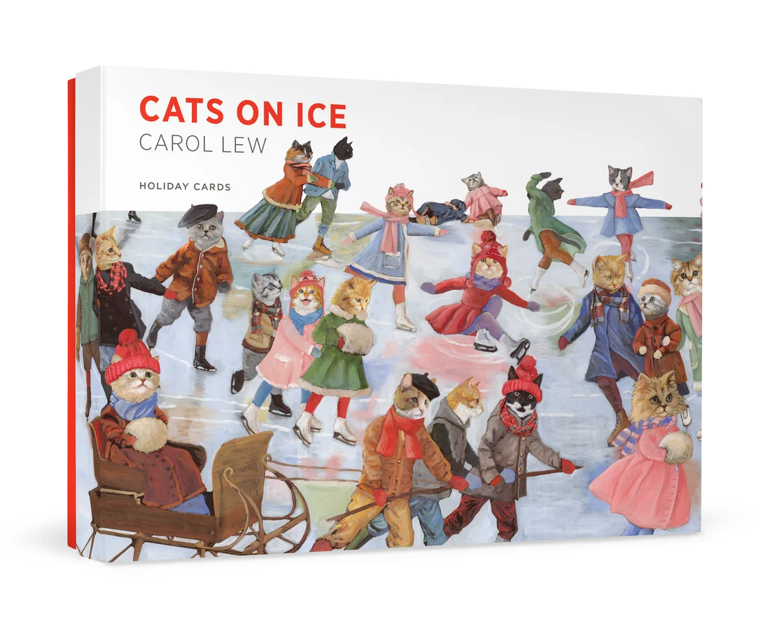 Carol Lew Cats On Ice Holiday Boxed Cards