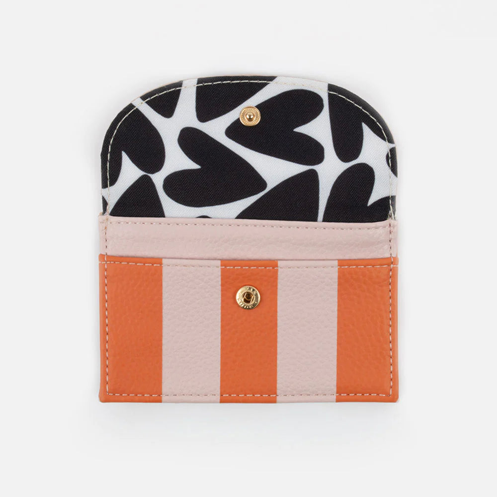 Pink / Orange Stripe Cardholder Coin Purse