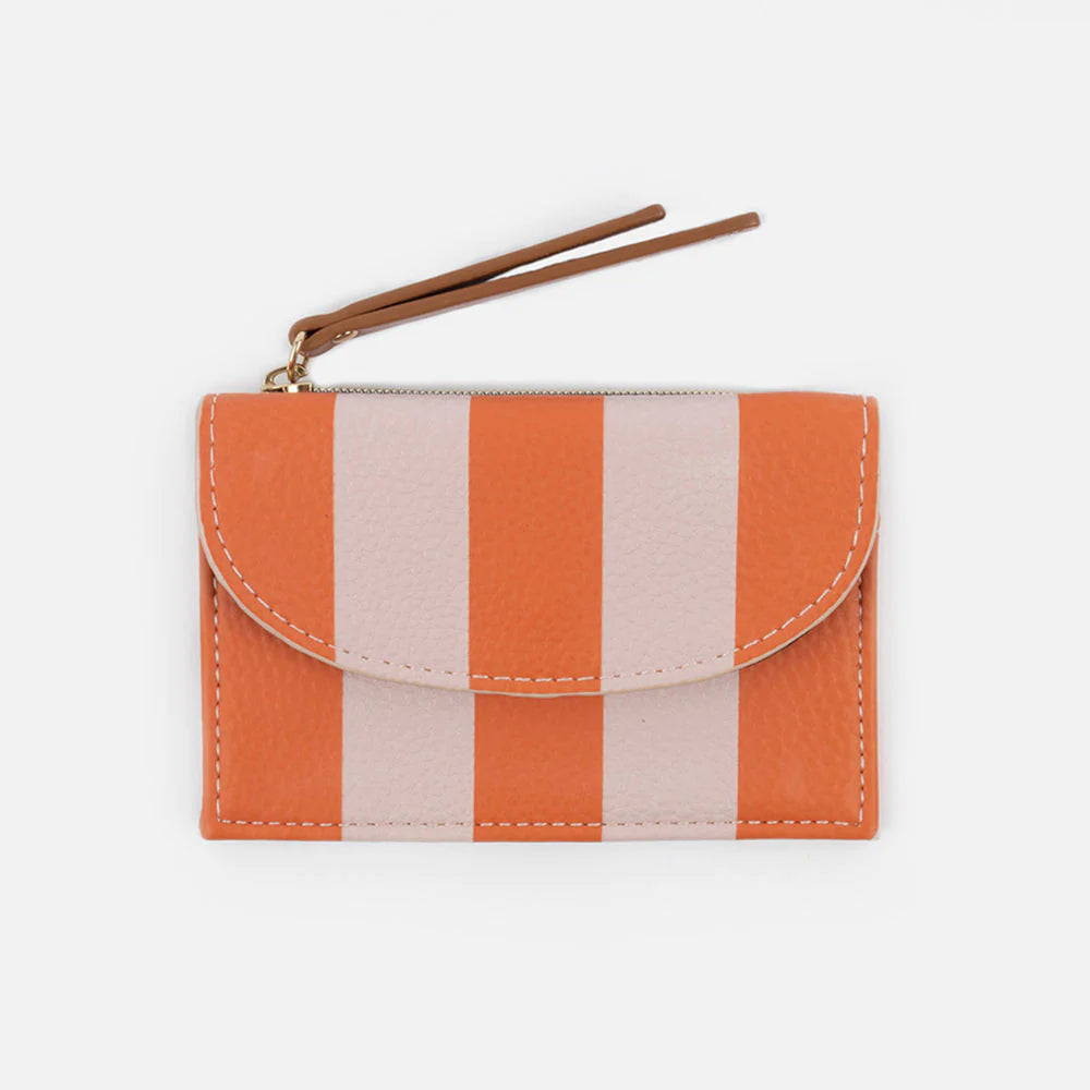 Pink / Orange Stripe Cardholder Coin Purse