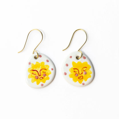 Danielle Round Ceramic Earring With Sun