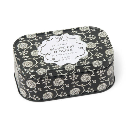 Cherie Printed Tin Black Fig + Olive Candle