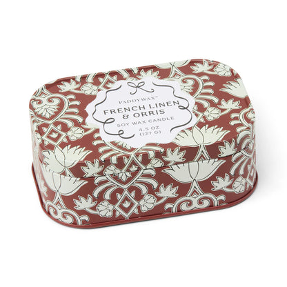 Cherie Printed Tin French Linen + Orris Candle