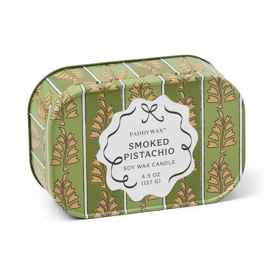 Cherie Printed Tin Smoked Pistachio Candle