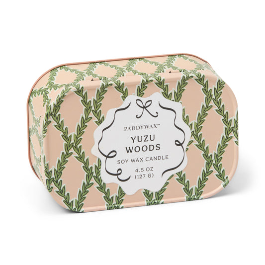 Cherie Printed Tin Yuzu Woods Candle