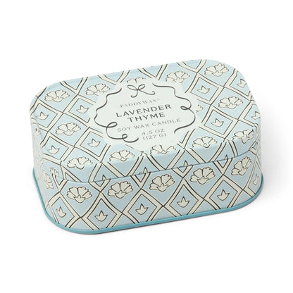 Cherie Printed Tin Lavender + Thyme Candle