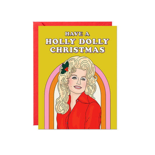 Holly Dolly Christmas Card