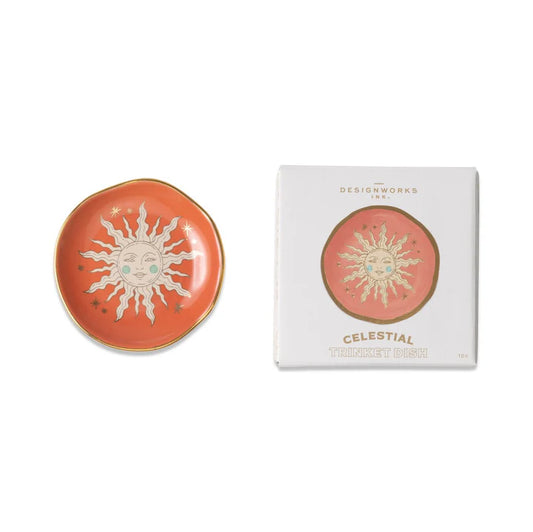 Celestial Ceramic Trinket Dish Terracotta Sun