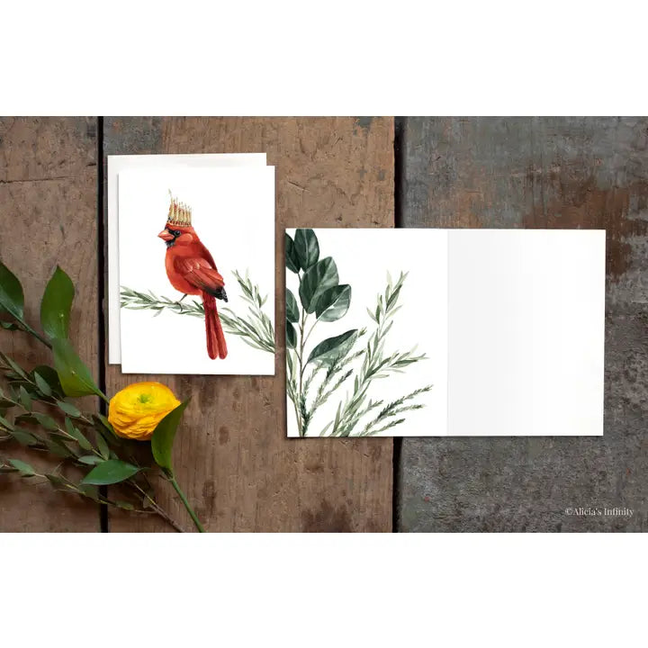 Cardinal With A Crown Card