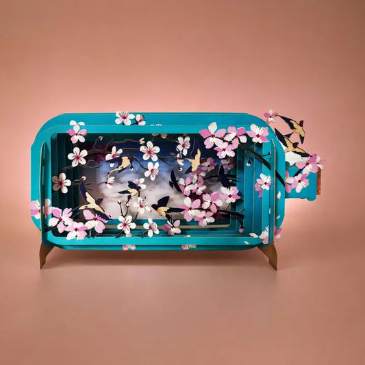 Cherry Blossom Message In A Bottle Pop Up Card
