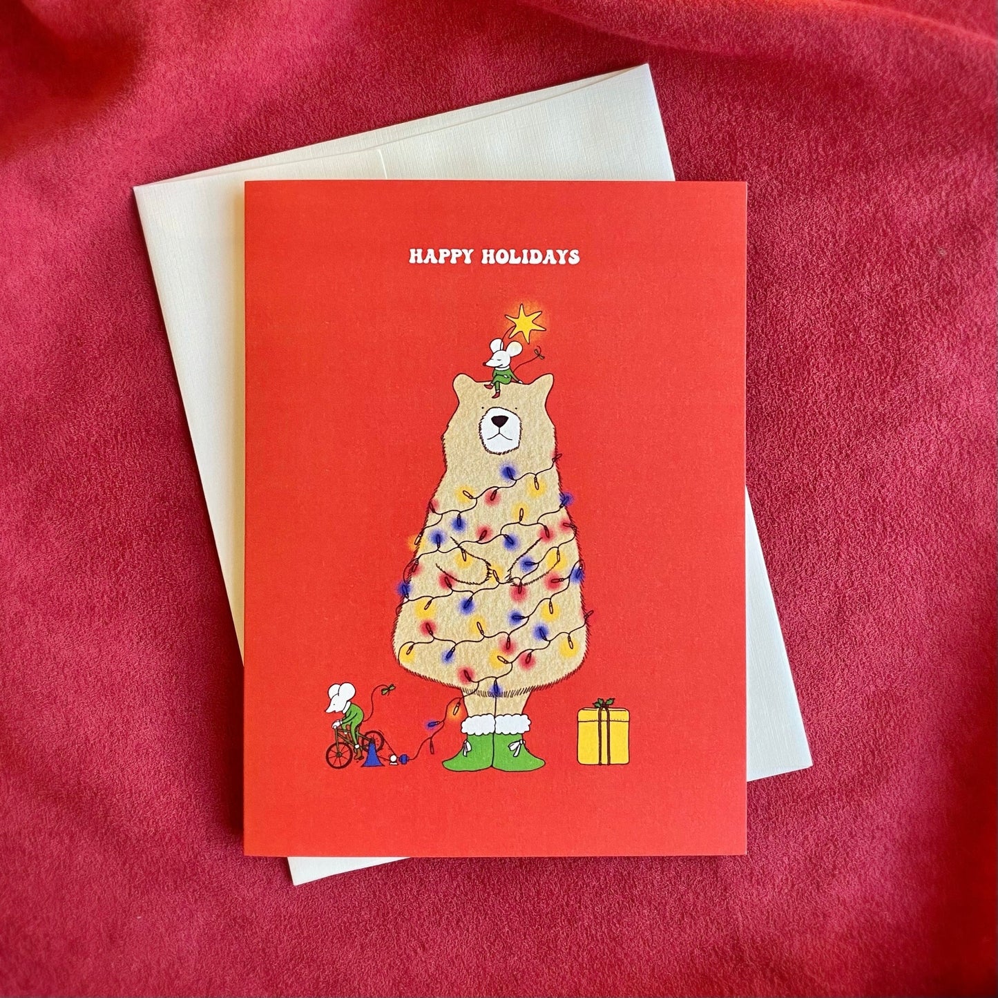 Bear In Red Christmas Card