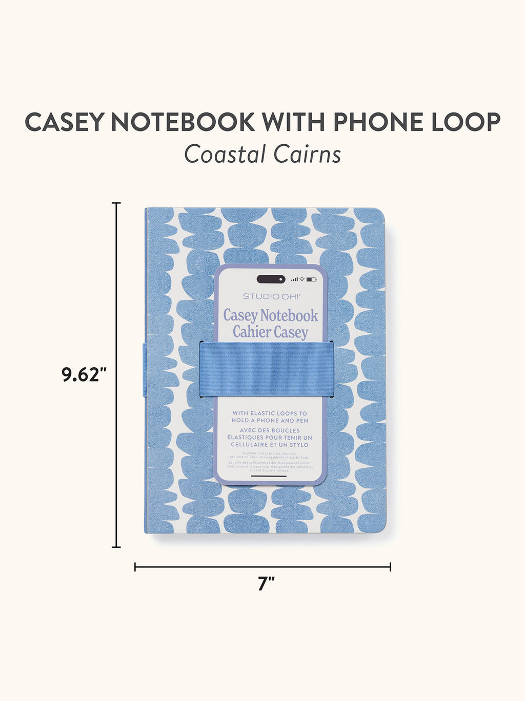Coastal Cairns Casey Notebook with Phone Loop