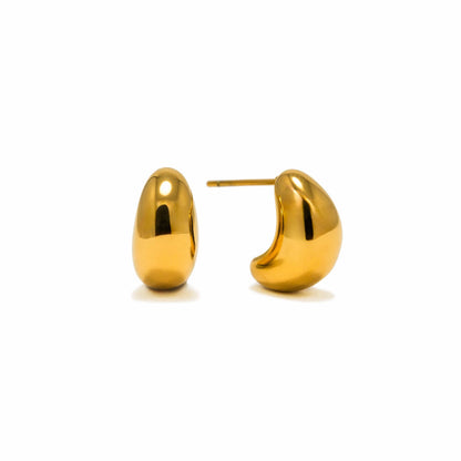 Crest Dome Hoop Earrings Gold
