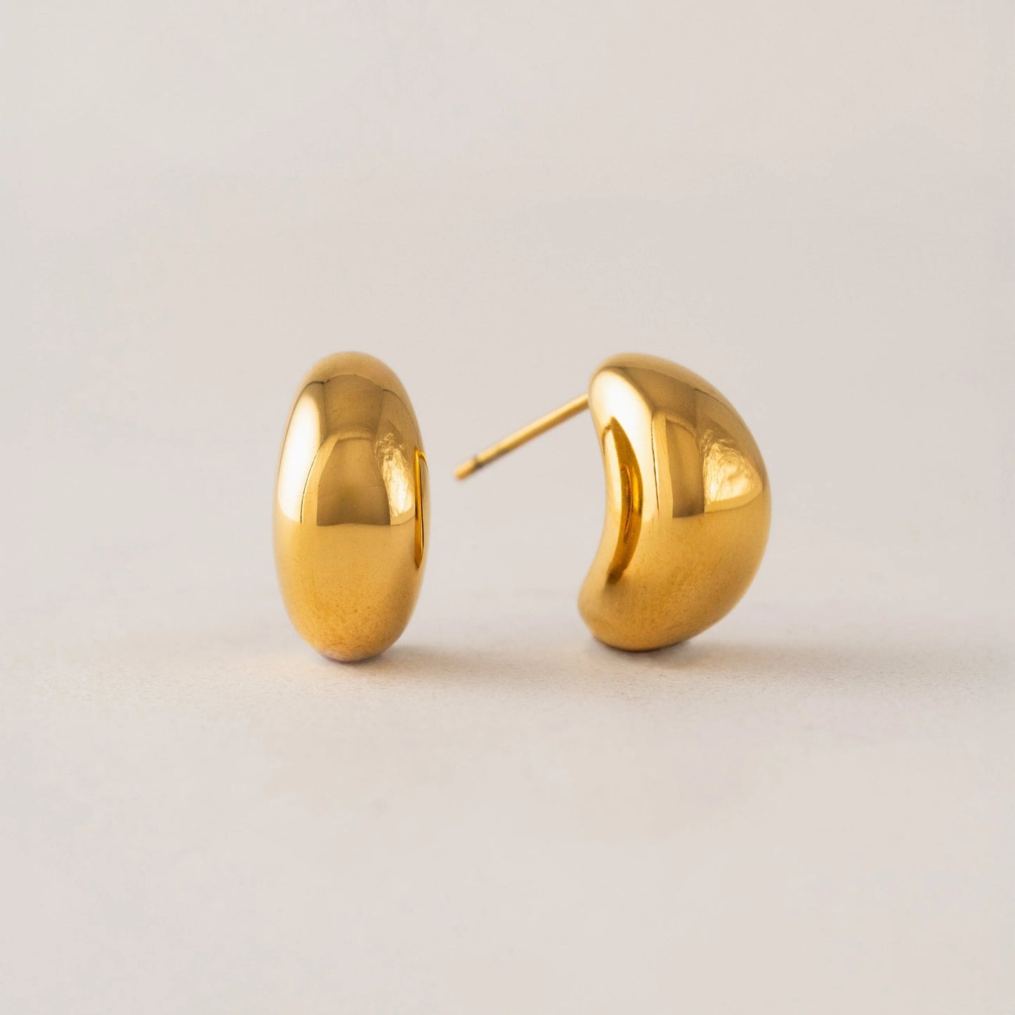 Crest Dome Hoop Earrings Gold