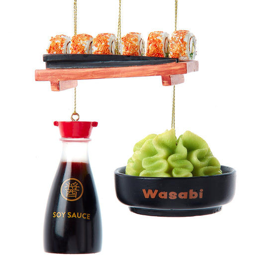 Wasabi, Soy Sauce & Sushi Ornament