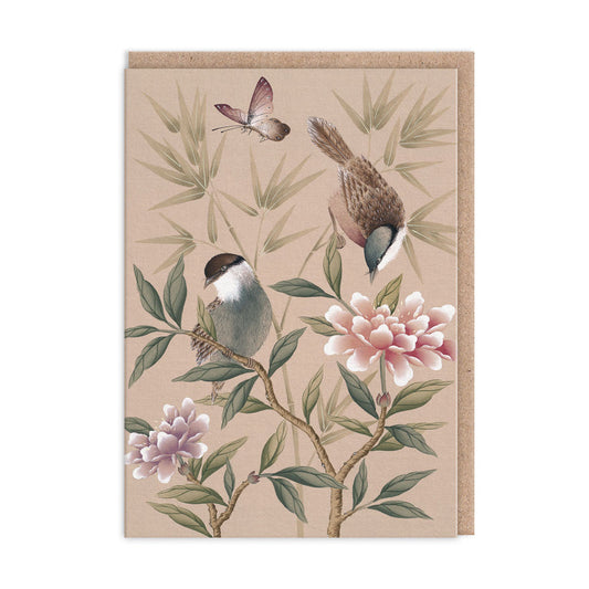Bamboo And Birds Greeting Card