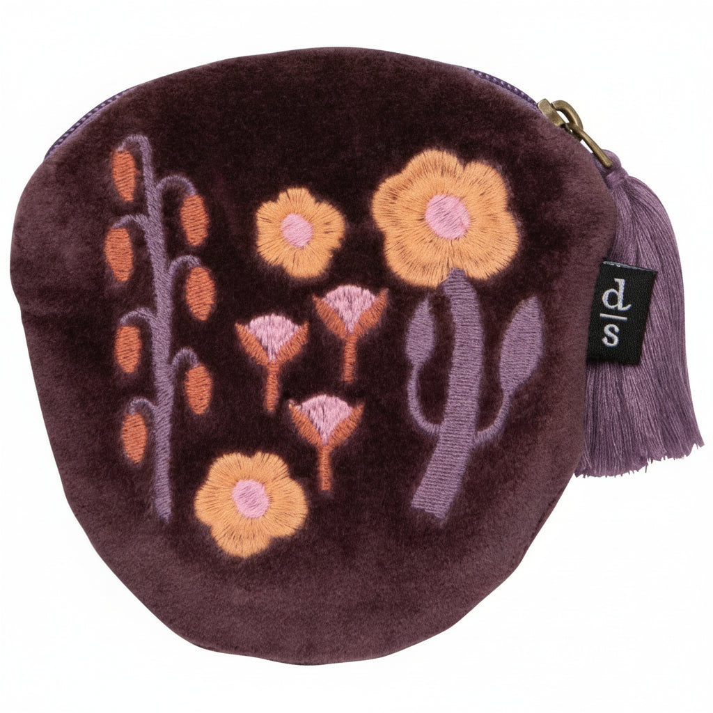 Embroidered Coin Pouch Petal Power