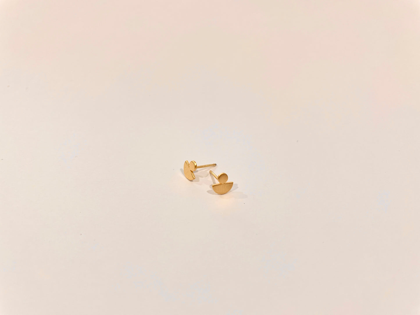 D and Circle Stud 14K Gold Vermeil