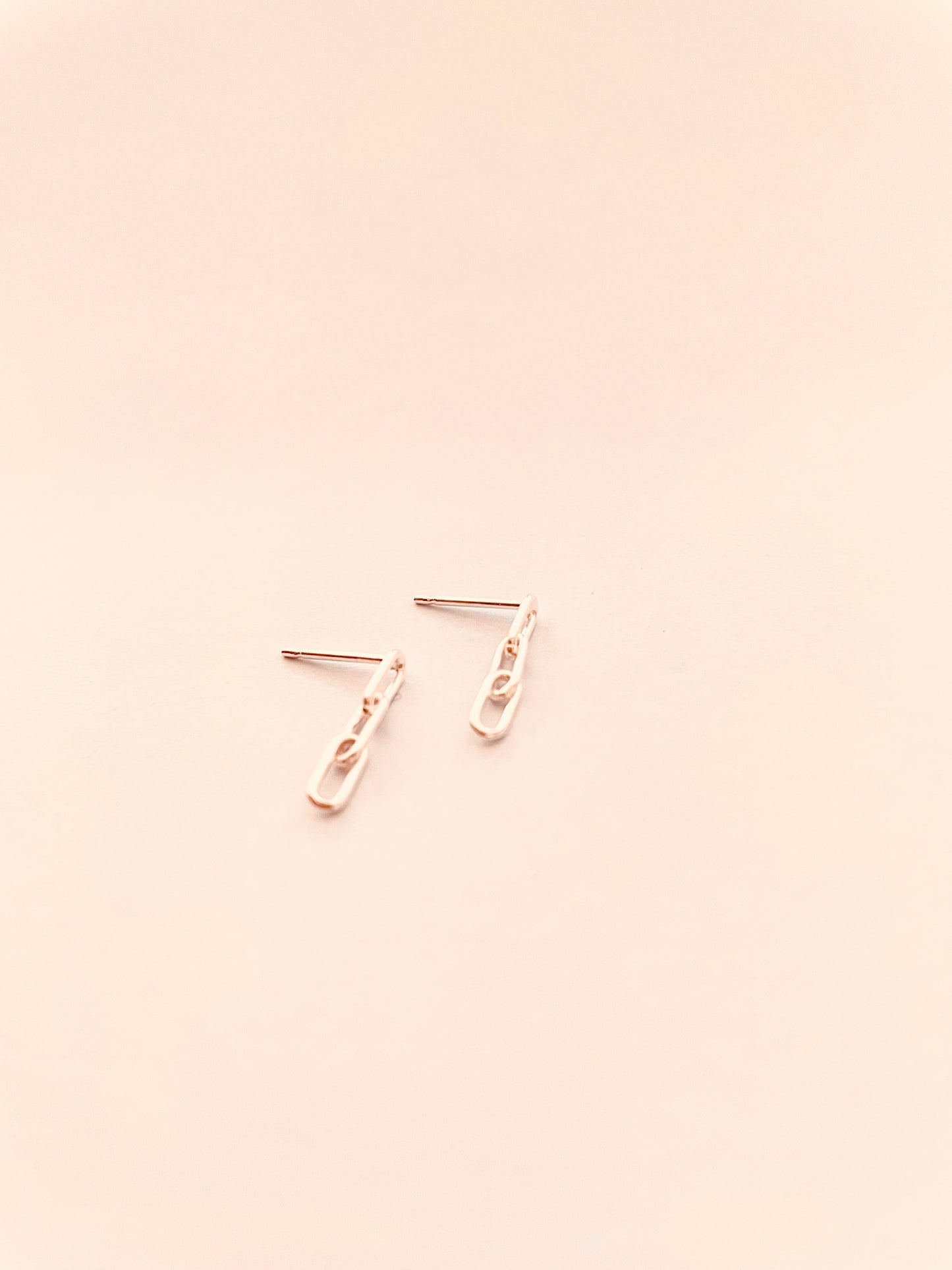 Delicate Chain Link Stud Sterling Silver Earrings