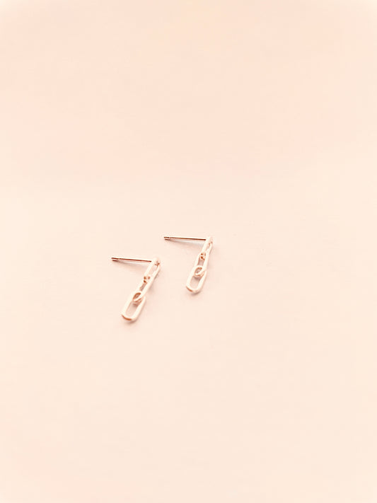 Delicate Chain Link Stud Sterling Silver Earrings