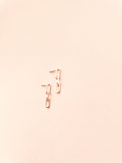 Delicate Chain Link Stud Sterling Silver Earrings