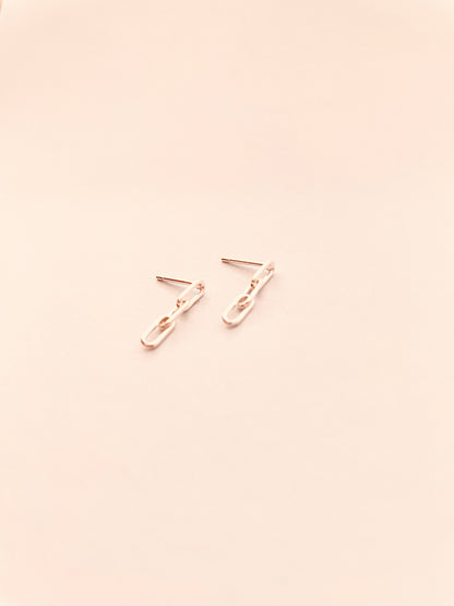 Delicate Chain Link Stud Sterling Silver Earrings