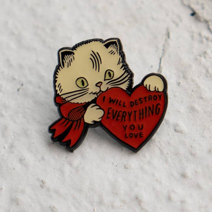 @43 Destroy Cat Enamel Lapel Pin