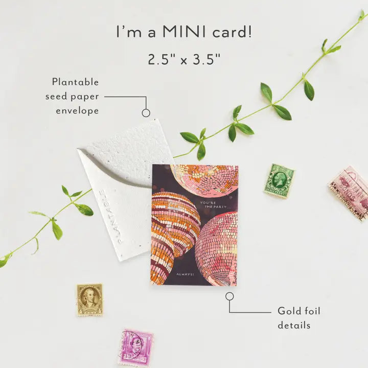 Disco Sprout Mini Greeting Card