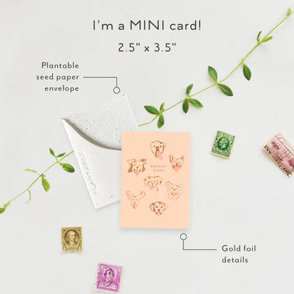 Dog Kisses Sprout Mini Greeting Card