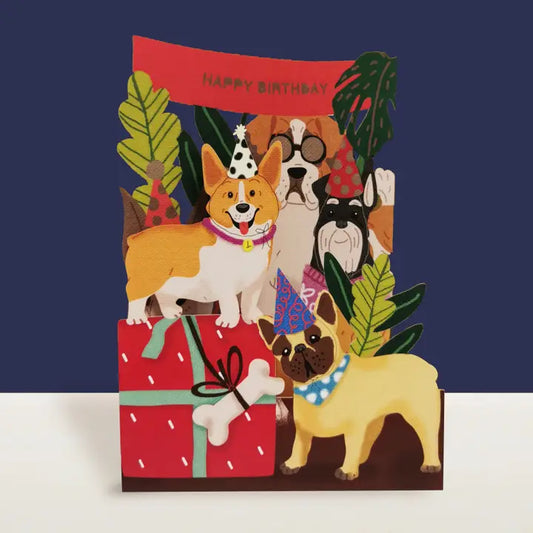 Dogs Laser Cut Birthday Card