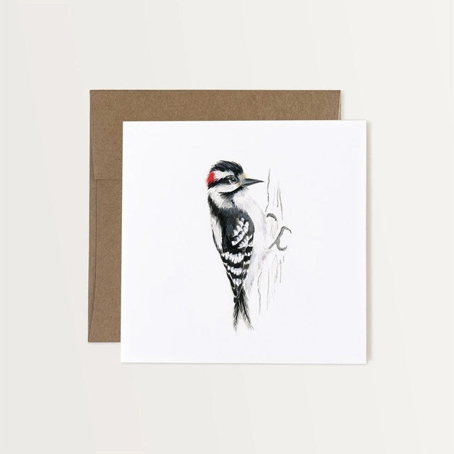 Downy Woodpecker Art Card