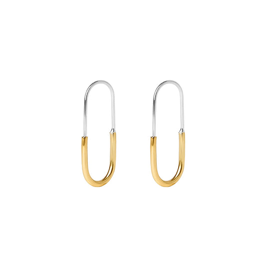 Fiona Gold Elongated Hoop Earrings