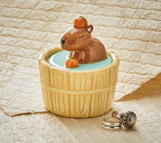 Capybara Lidded Trinket Box