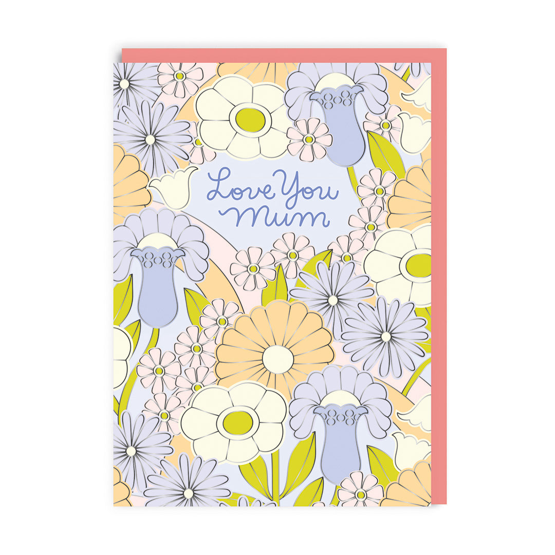Love You Mum Floral Pattern Card