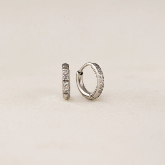 Evie 10mm Huggie Hoops Silver