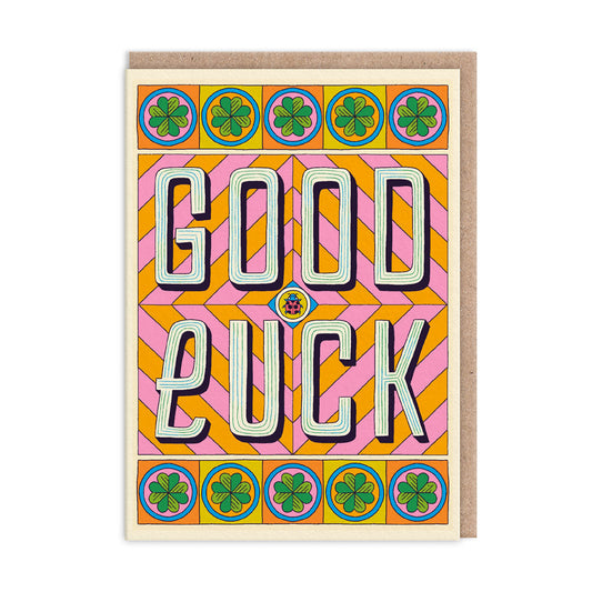 Good Luck Typographic Card
