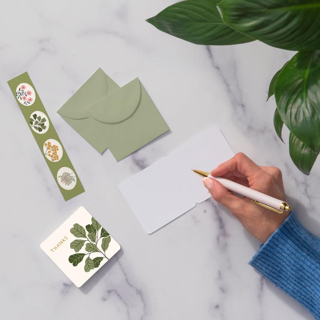 Floral Notes Mini Note Card Set with Stickers