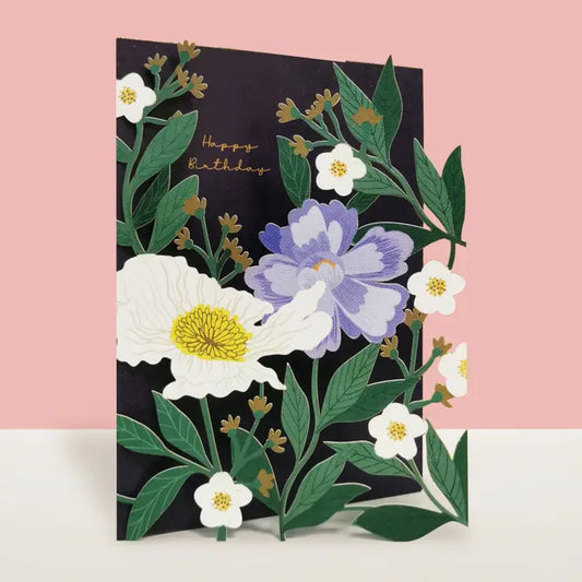 Flower Laser Cut Birthday Card